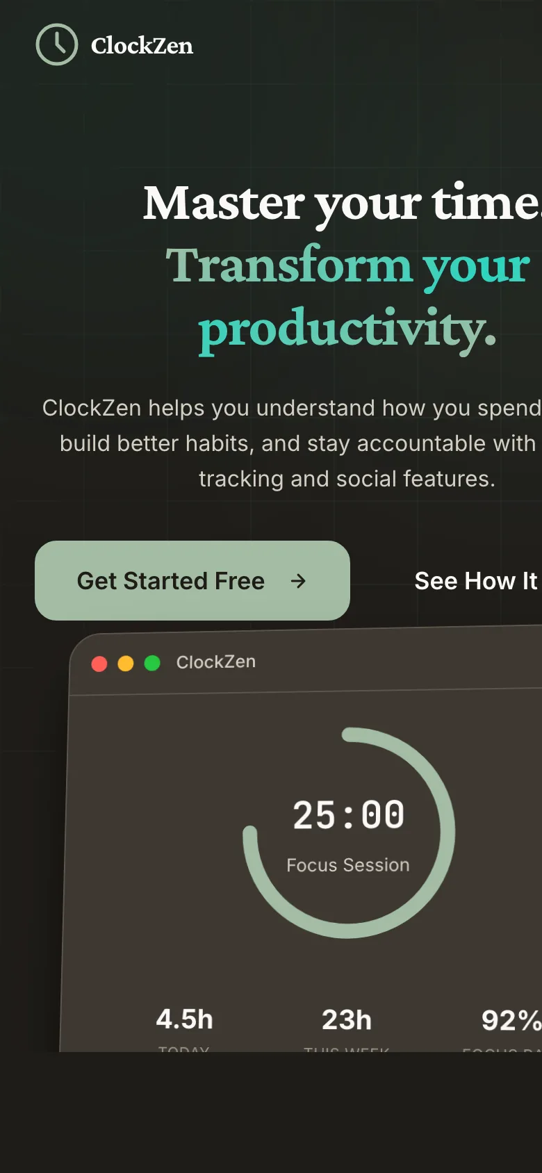 ClockZen mobile screenshot